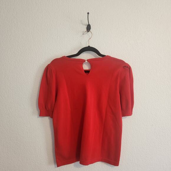 Vince Camuto Womens Size Medium‎ Red Short Sleeve Sweater NWT - Picture 5 of 7